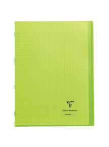 Cahier piqûre 96 pages Koverbook, A4, seyès 90g, couverture polypropylène vert