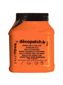 Vernis colle pailleté, pot de 150g, transparent, paillettes multicolores