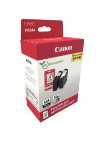 Canon 585 / 586 pack de 2 cartouches jet d'encre noire & couleurs authentique (PG585BL / CL586CMJ)