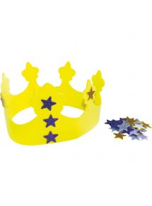 Couronne en mousse avec accessoires assortis : 200 motifs pailletés adhésifs, lot de 10