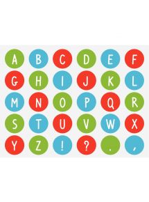 Rouleau de 900 gommettes alphabet en majuscule
