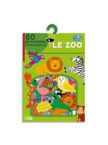 Gommette adhésive colorée thème le zoo, boîte de 80