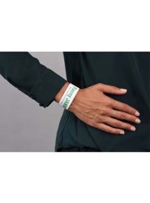 Bracelet d'identification imprimables Laser blanc 26,5x1,8cm, sachet de 50