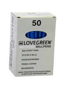 Boîte de 50 stylos bille Lovegreen bleu
