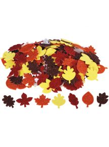 Sachet de 200 gommettes  feuilles d' automne en mousse