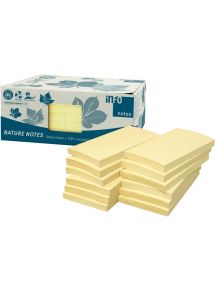 Paquet de 12 blocs de notes repositionnables de 100 feuilles recyclées 75 x 125 mm coloris jaune