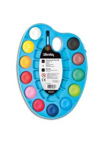 Palette ovale avec 12 pastilles et 1 pinceau