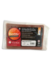 Argile autodurcissante Durci'Dur, pain de 1kg rouge