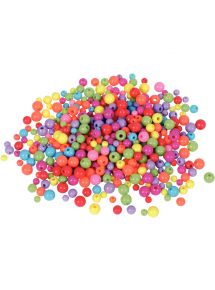 Pot de 100 grammes de perles rondes en plastique Fluo
