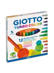 Feutre de coloriage Turbo Color pointe moyenne, étui de 12