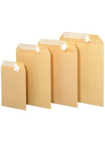 Pochette kraft brun autocollantes, format 162x229 mm, boîte de 500