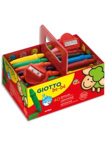 Boîte de 40 crayons à la cire Giotto Bébé + 2 taille-crayons