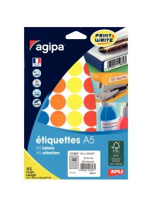 Etui de 280 pastilles de couleur diamètre 24mm coloris assortis