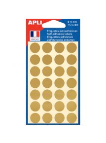 Etui de 112 pastilles adhésives diamètre 15 mm or