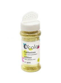 Pot de 100 grammes de paillettes sans plastique coloris or