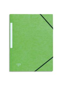 Chemise 3 rabats à élastique en carte lustrée, format A4, vert clair