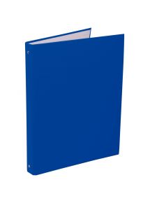 Classeur 4 anneaux en carton plastifié, format A4+, dos 2 cm, bleu