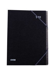 Trieur numérique en celloderme 31 compartiments, noir