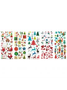 Pochette de 255 stickers scintillants thème Noël