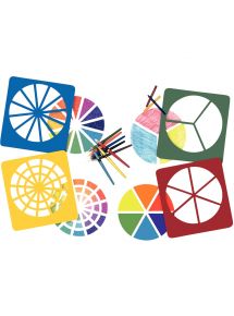 Lot de 4 pochoirs cercles et fractions