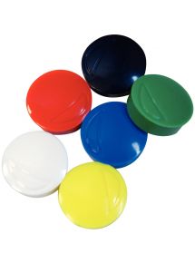 Aimant rond, diamètre 20 mm, boîte de 7 couleurs assorties