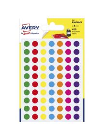 Sachet de 385 pastilles adhésives assorties, ø 8 mm