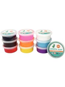 Set de 10 pots de pâte à modeler autodurcissante Smooth Clay