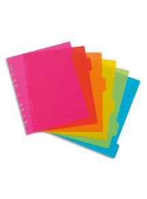 Intercalaire Happyfluo 6 touches pour format A4 polypro