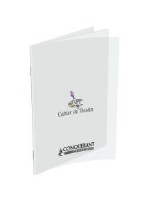 Cahier de dessin 96 pages CONQUERANT, format 24x32 cm, uni 120g, couv PP incolore