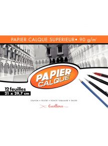 Calque 21x29,7cm, 90g, pochette de 12 feuilles (3211899)