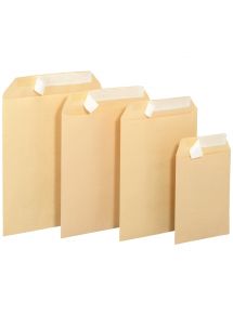 Boite de 250 pochettes kraft 280x370mm 120g bande siliconée