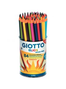 Pot de 84 crayons Elios Wood Free assortis