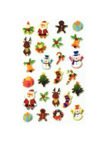 Pochette de 250 stickers déco 3D cooky thème Noël