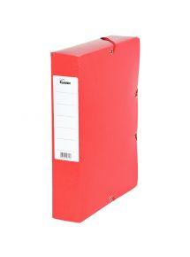 Boîte de classement à élastique en carte 25x33cm, dos 6cm, rouge