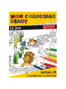 Poster géant à colorier format 80x120cm, le zoo