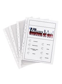 Sachet de 10 pochettes perforées en polypropylène lisse 12/100ème