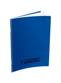 Cahier piqûre 140 pages Conquérant, 17x22 cm, seyès, couv PP bleu