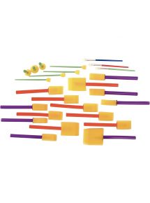 Sachet de 25 pinceaux mousse assortis