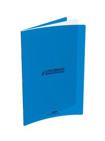 Cahier polypro 24x32cm, 192p, grands carreaux, bleu
