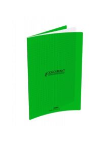 Cahier polypro 24x32cm, 192p, grands carreaux, vert