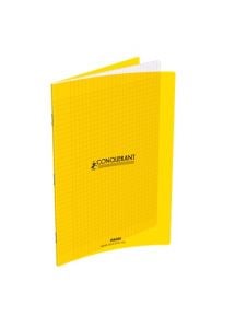 Cahier polypro 24x32cm, 192p, grands carreaux, jaune