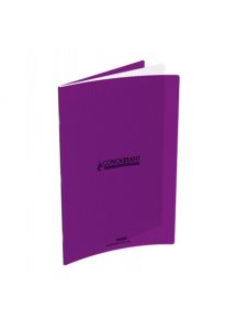 Cahier polypro 24x32cm, 192p, grands carreaux, violet