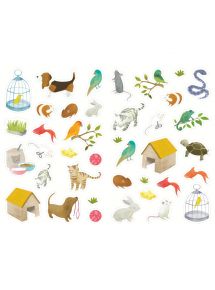Gommettes Mimi Stick'assorties, 12 thèmes x 4 planches, 1692 gommettes