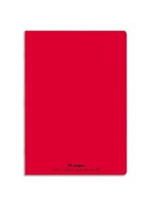 Cahier polypro 17x22cm, 96p, grands carreaux, rouge