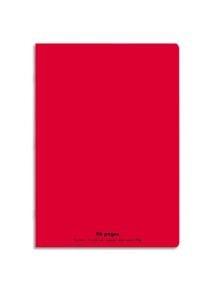 Cahier polypro 17x22cm, 96p, grands carreaux, rouge