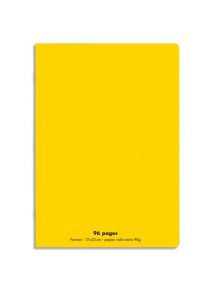 Cahier polypro 17x22cm, 96p, grands carreaux, jaune