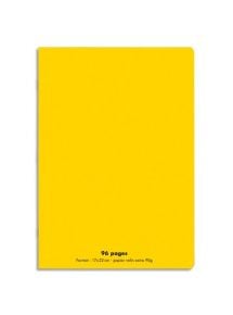 Cahier polypro 17x22cm, 96p, grands carreaux, jaune