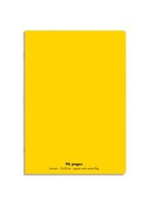 Cahier polypro 17x22cm, 96p, grands carreaux, jaune