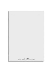 Cahier polypro 17x22cm, 96p, grands carreaux, gris