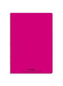 Cahier polypro 21x29,7cm, 96p, grands carreaux, rose